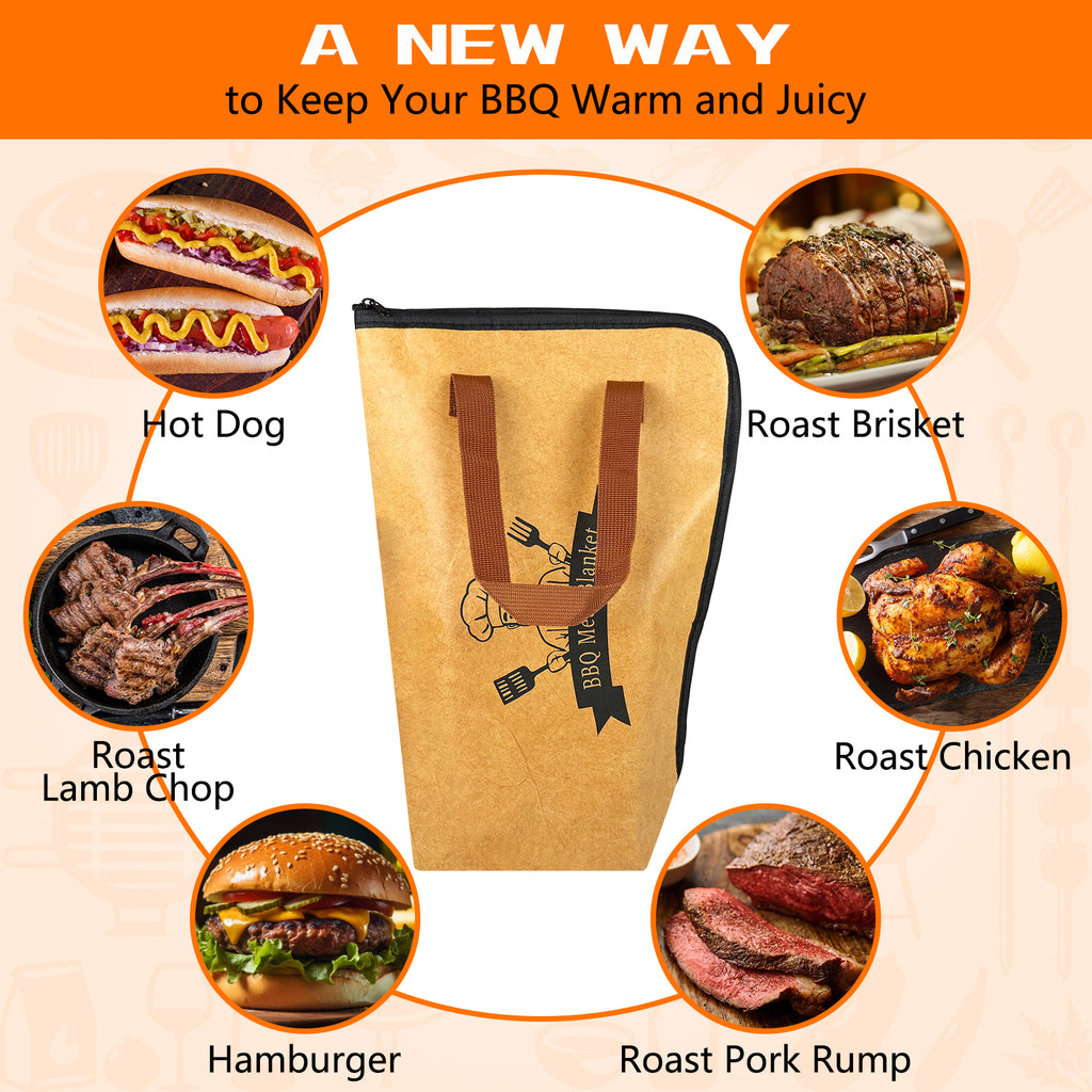 BBQ Blanket for Resting Meat – Insulated Smoker Grilling Bag for Juicy Flavorful Meats | Ideal for Brisket, Ribs, Pork & More | Durable, Easy to Clean & Portable（21in）